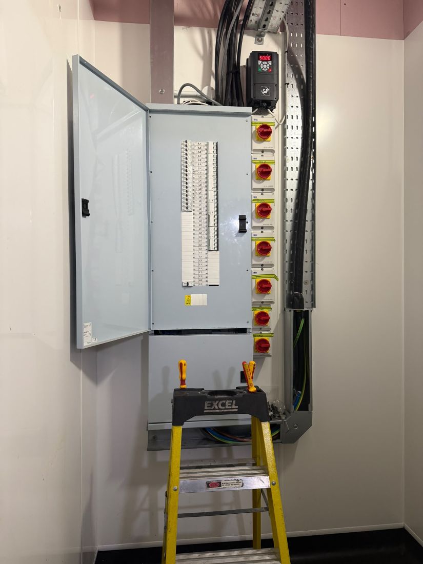 New three-phase distribution board installed in a trade unit in Trafford Park