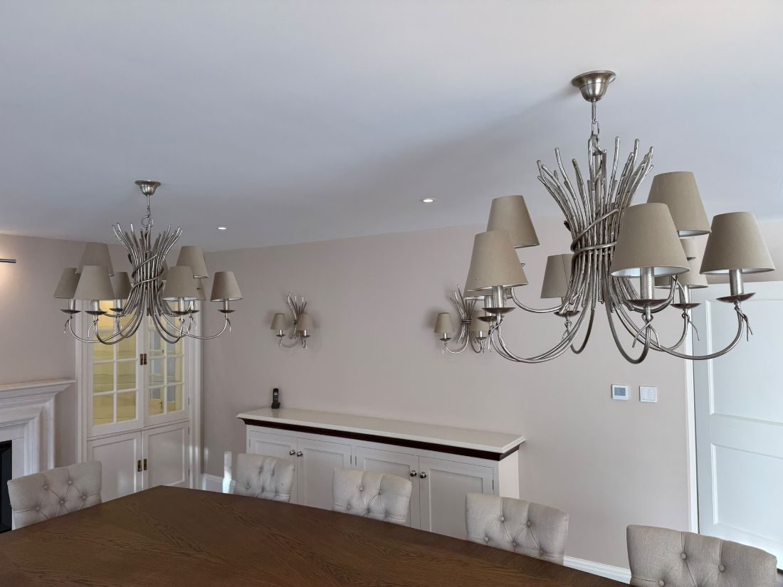 Dining room lighting installed by Mister Electrics